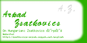 arpad zsatkovics business card